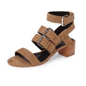 Rebecca Minkoff Llana Sandals Shoes Heeled Strappy Tan Sz 6.5
